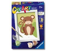 Ravensburger - CreArt Serie F: Scimmietta Giocosa, Dipingere con i Numeri, Kit Pittura Bambini, Cornice Inclusa, Gioco Educativo e Creativo, Idea Regalo Bambini 7+ Anni