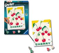 Ravensburger - CreArt Trend D: Cherry Poster, Dipingere con i Numeri, Kit Pittura Adulti, Idea Regalo Donna o Uomo, 14+ Anni, 24x18 cm