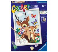 Ravensburger CreArt: Adorabili cerbiatti - Dipingere con i Numeri per Bambini 9+ Anni, Kit Pittura con Tavole, Cornice, Pennello e Colori Inclusi, 25 x 18,30 cm, Idee Regalo