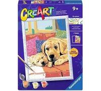 Ravensburger - CreArt Serie D - Amore di Cagnolini | Kit Pittura Bambini | Dimensione Di 25 x 18,30 | Giochi Bambina 9 Anni | Paint By Numbers | Idee Regalo | Regalo Bambino 9 Anni