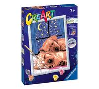 RAVENSBURGER CREART PER BAMBINI, KIT PER DIPINGERE CON I NUMERI, 7+, SERIE D, COPPIA DI CAGNOLINI