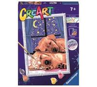 RAVENSBURGER CREART PER BAMBINI, KIT PER DIPINGERE CON I NUMERI, 7+, SERIE D, COPPIA DI CAGNOLINI