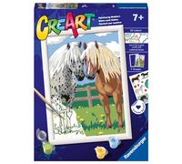 RAVENSBURGER - CREART SERIE D: FOCHE SUL GHIACCIO, KIT PER DIPINGERE CON I NUMERI, CONTIENE UNA TAVOLA PRESTAMPATA, PENNELLO, COLORI E ACCESSORI, GIOCO CREATIVO PER BAMBINI 9+ ANNI