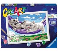 RAVENSBURGER CREART PER BAMBINI, KIT PER DIPINGERE CON I NUMERI, 9+, SERIE D, GATTINI SULL'AMACA