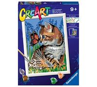 RAVENSBURGER CREART PER BAMBINI, KIT PER DIPINGERE CON I NUMERI, 9+, SERIE D, GATTINO E FARFALLA