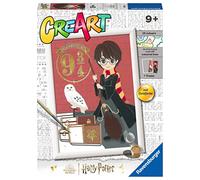 Ravensburger - creart serie d: harry potter, partenza per hogwarts, kit per dipingere con i numeri, contiene una tavola prestampata, pennello, colori e accessori, 7+ anni