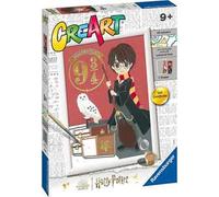 Ravensburger - creart serie d: harry potter, partenza per hogwarts, kit per dipingere con i numeri, contiene una tavola prestampata, pennello, colori e accessori, 7+ anni