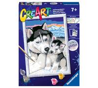 RAVENSBURGER CREART PER BAMBINI, KIT PER DIPINGERE CON I NUMERI, 7+, SERIE D, HUSKY