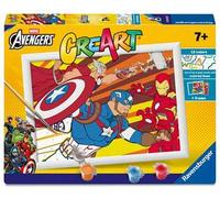 Ravensburger - Creart Serie D: Marvel Captain America | Dipingere con I Numeri Bambini 18x24cm | Giochi Creativi Bambina 7 Anni e Bambino | Giochi Bambini 9 Anni O più | Creart 7 Anni