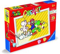 Ravensburger - CreArt Serie D, Super Mario, Dipingere con i Numeri, Kit Pittura Bambini, Cornice Inclusa, Gioco Educativo, Idea Regalo Bambini 9+ Anni, 18x13 cm