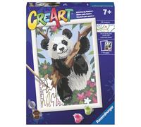 Ravensburger - creart serie d: panda, kit per dipingere con i numeri, contiene una tavola prestampata, pennello, colori e accessori, gioco creativo per bambini 9+ anni