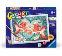 Ravensburger - CreArt Serie D: Pesci innamorati, Dipingere con i Numeri, Kit Pittura Bambini, Cornice Inclusa, Gioco Educativo e Creativo, Idea Regalo Bambini 9+ Anni, 18x24cm
