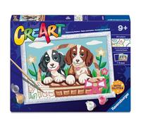 Ravensburger - Creart Serie D Picnic Con I Cuccioli | Kit Pittura Bambini | Dipingere Con I Numeri Include Tutto Il Necessario | Giochi Bambini 9 Anni O Più | Creart Ravensburger 9 Anni
