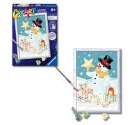 Ravensburger - CreArt Serie D, Pupazzo di Neve, Dipingere con i Numeri, Kit Pittura Bambini, Cornice Inclusa, Gioco Educativo, Idea Regalo Bambini 9+ Anni, 24x18 cm