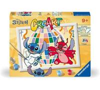 Ravensburger - CreArt Serie D: Stitch & Leroy, Dipingere con i Numeri, Kit Pittura Bambini, Cornice Inclusa, Gioco Educativo, Idea Regalo Bambini 7+ Anni, 26x20 cm