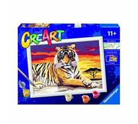 Ravensburger - CreArt Serie D: Tigre, Kit per Dipingere con i Numeri, Contiene una Tavola Prestampata, Pennello