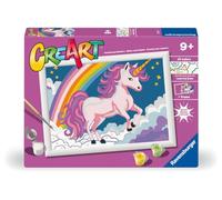 Ravensburger - Creart Serie D Unicorno Rosa Fluo | Kit Pittura Bambini | Dipingere Con I Numeri Include Tutto Il Necessario | Giochi Bambini 9 Anni O Più | Creart 9 Anni