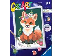 Ravensburger CreArt Serie D: Volpe con fiori, Kit per Dipingere con i Numeri, Co