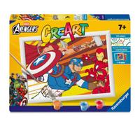 Ravensburger - creart serie e captain america kit dipingi con numeri 7+