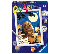 Ravensburger - CreArt Serie E: Civetta al chiaro di luna, Kit per Dipingere con i Numeri, Contiene una Tavola Prestampata, Pennello, Colori e Accessori, Gioco Creativo per Bambini 9+ Anni