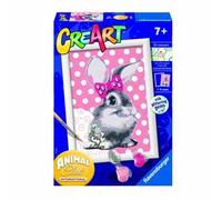 RAVENSBURGER CREART PER BAMBINI, KIT PER DIPINGERE CON I NUMERI, 7+, SERIE E, CONIGLIETTA