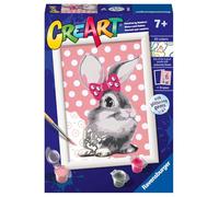 RAVENSBURGER CREART PER BAMBINI, KIT PER DIPINGERE CON I NUMERI, 7+, SERIE E, CONIGLIETTA