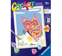 Ravensburger CreArt Serie E: Farfalla scintillante, Kit per Dipingere con i Numeri, Contiene una Tavola Prestampata, Pennello, Colori e Accessori