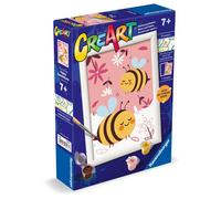 Ravensburger - CreArt Serie E: Apette Felici, Dipingere con i Numeri, Kit Pittura Bambini, Cornice Inclusa, Gioco Educativo e Creativo, Idea Regalo Bambini 7+ Anni, 13x18 cm
