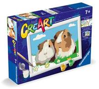 Ravensburger CreArt Serie E: Porcellini d'India, Kit per Dipingere con i Numeri, Contiene una Tavola Prestampata, Pennello, Colori e Accessori