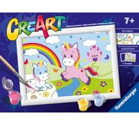 Ravensburger CreArt Serie E: Unicorno con arcobaleno, Kit per Dipingere con i Numeri, Contiene una Tavola Prestampata, Pennello, Colori e Accessori