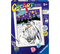 RAVENSBURGER - CREART SERIE E: UNICORNI INNAMORATI, KIT PER DIPINGERE CON I NUMERI, CONTIENE UNA TAVOLA PRESTAMPATA, PENNELLO, COLORI E ACCESSORI, GIOCO CREATIVO PER BAMBINI 9+ ANNI
