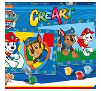 Ravensburger - creart serie junior, paw patrol, kit dipingere con i numeri, contiene 2 tavole prestampate, pennello, colori, gioco creativo per maschi e femmine dai 5+ anni di età