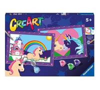 Ravensburger CreArt Serie Junior, Unicorni, Kit dipingere con i Numeri