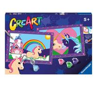 Ravensburger - CreArt Serie Junior, Unicorni, Kit dipingere con i Numeri, Contie