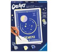Ravensburger CreArt Serie Trend D Zodiaco: Segno dei Gemelli, Kit per Dipingere con i Numeri, Contiene una Tavola Prestampata, Pennello, Colori e Accessoriper tutti i creativi dai 12+ anni