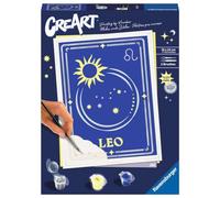 Ravensburger CreArt Serie Trend D Zodiaco: Segno del Leone, Kit per Dipingere con i Numeri, Contiene una Tavola Prestampata, Pennello, Colori e Accessoriper tutti i creativi dai 12+ anni