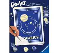 Ravensburger CreArt Serie Trend D Zodiaco: Segno dell'Acquario, Kit per Dipingere con i Numeri, Contiene una Tavola Prestampata, Pennello, Colori e Accessoriper tutti i creativi dai 12+ anni