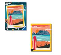 Ravensburger - CreArt Premium B, Tramonto con Tavola da Surf, Dipingere con i Numeri, Kit Pittura, Entry Level, Idea Regalo Donna o Uomo, 14+ Anni, 30x40 cm