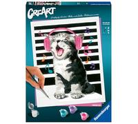 Ravensburger - CreArt Trend C, Il Gattino Cantante, Dipingere con i Numeri, Kit Pittura, Idea Regalo Donna o Uomo, 14+ Anni, 24x30 cm