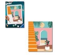 Ravensburger - CreArt Trend C: Modalità vacanza ON, Dipingere con i Numeri, Kit Pittura Adulti, Idea Regalo Donna o Uomo, 14+ Anni, 24x30 cm