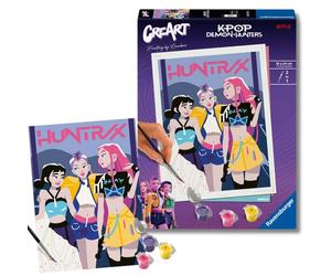 Ravensburger - creart trend d: k-pop demon hunters, dipingere con i numeri adulti e bambini 18x24cm