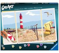 Ravensburger - CreArt Trittico, Spiaggia del Nord, Kit per Dipingere con i Numer