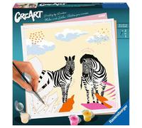 Ravensburger - CreArt Zebra, Kit per Dipingere con i Numeri, Contiene Tavola Pre