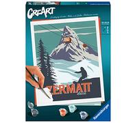 Ravensburger Kit per dipingere con i numeri CreArt Zermatt – Tavola 24x30 cm, Pennello, Colori