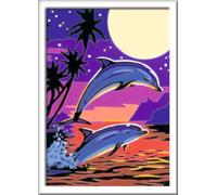 Delfine Malen nach Zahlen Sonderserie E: Mit Leuchtfarbe!