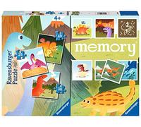 Ravensburger - Dinosauri, Memory® 48 Carte + 3 Puzzle Bambino da 25/36/49 pezzi, 4+ Anni