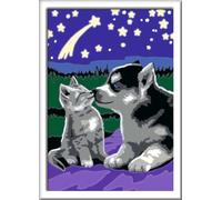 Ravensburger Malen nach Zahlen-CreArt 27847 Animali Cane e Gatto, Colore Giallo, Medio