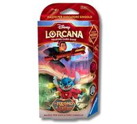 Ravensburger - Disney Lorcana Single Starter Deck, Rubino e Acciaio Mulan & Stitch, Set 8, versione italiana