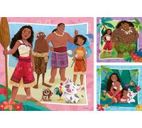 Ravensburger Disney Moana - Set di puzzle per bambini, 3 x 49 pezzi, design unico, tecnologia Softclick, migliora la concentrazione e la creatività