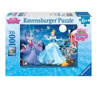 Ravensburger Disney Princess Adorabile Cenerentola Puzzle da 100 pezzi con glitter per bambini - Ogni pezzo unico. I pezzi si incastrano perfet
